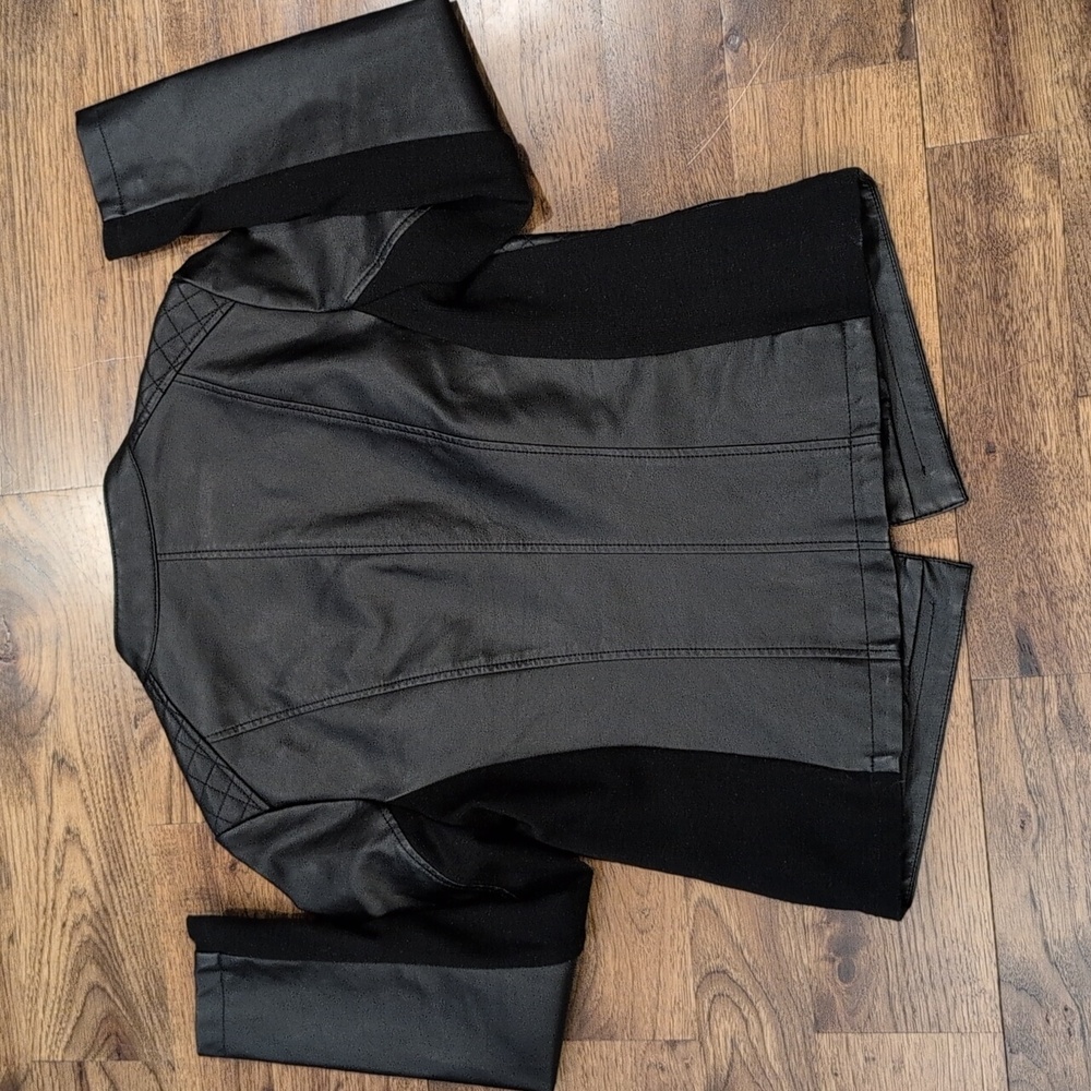 Women's Marc New York black faux leather jacket size M - Picture 6 of 6